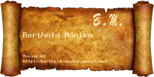 Berthold Mónika névjegykártya